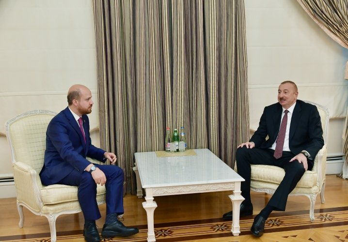 Prezident İlham Əliyev Dünya Etnoidman Konfederasiyasının sədri Bilal Ərdoğanın başçılıq etdiyi nümayəndə heyətini qəbul edib