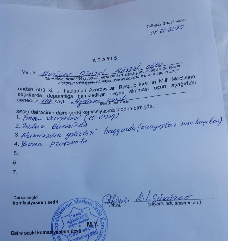 Qüdrət Nuriyevin xeyrinə toplanmış imza vərəqələri DSK tərəfindən qəbul edildi