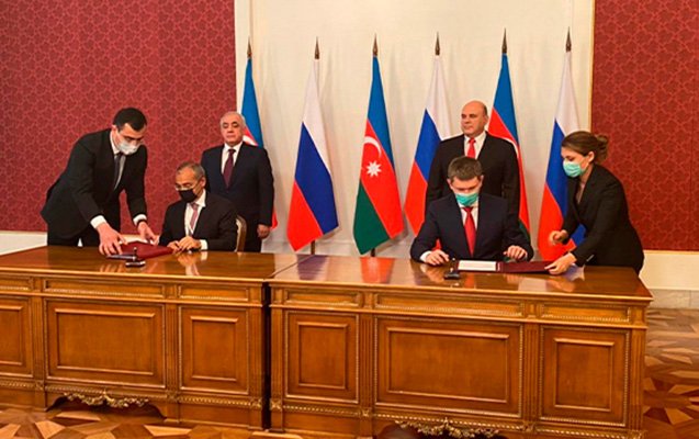 Moskvada Rusiya ilə Azərbaycan arasında daha 6 sənəd imzalandı 1621512390 ali asadov mixail mishustin.jpg