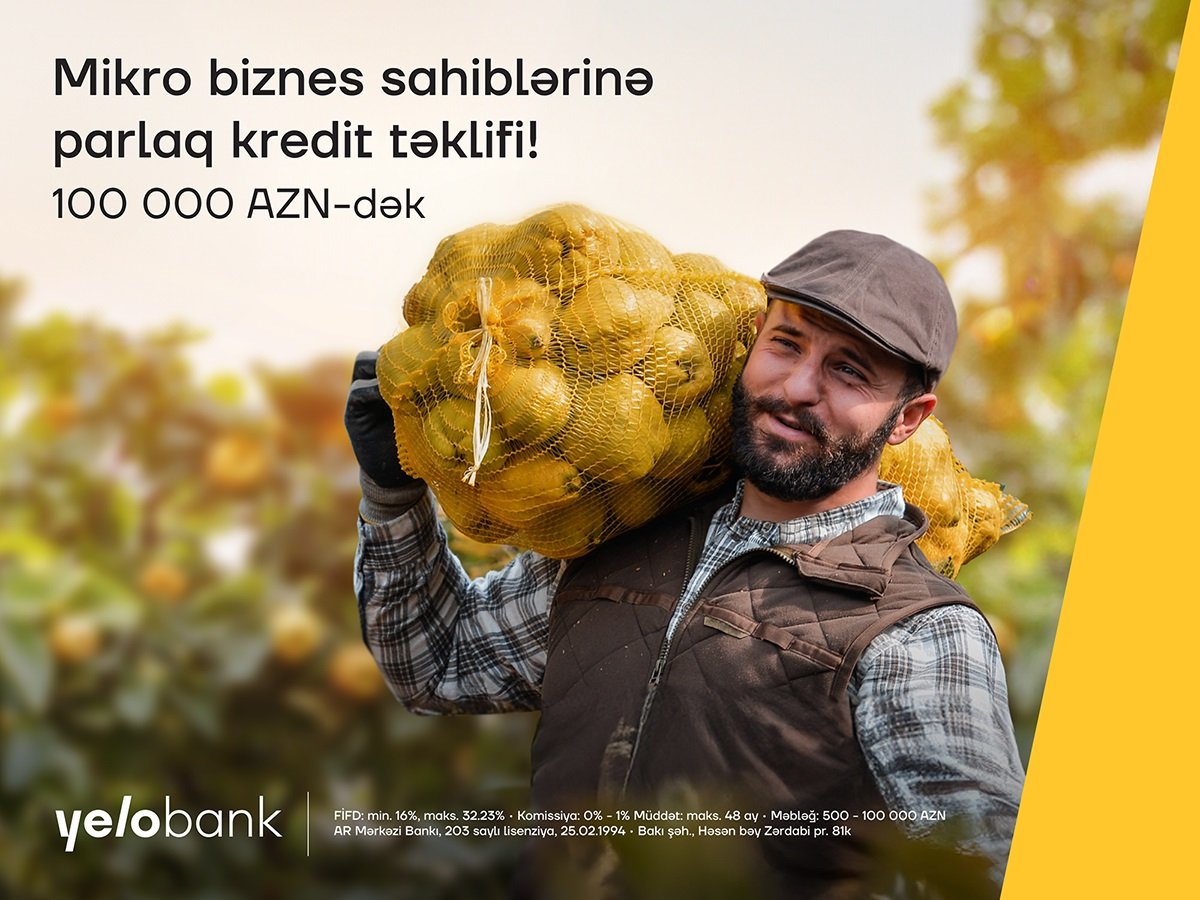 Mikro biznesiniz üçün Yelo Bank-dan sərfəli təklif
1702380172 yelokre.jpg