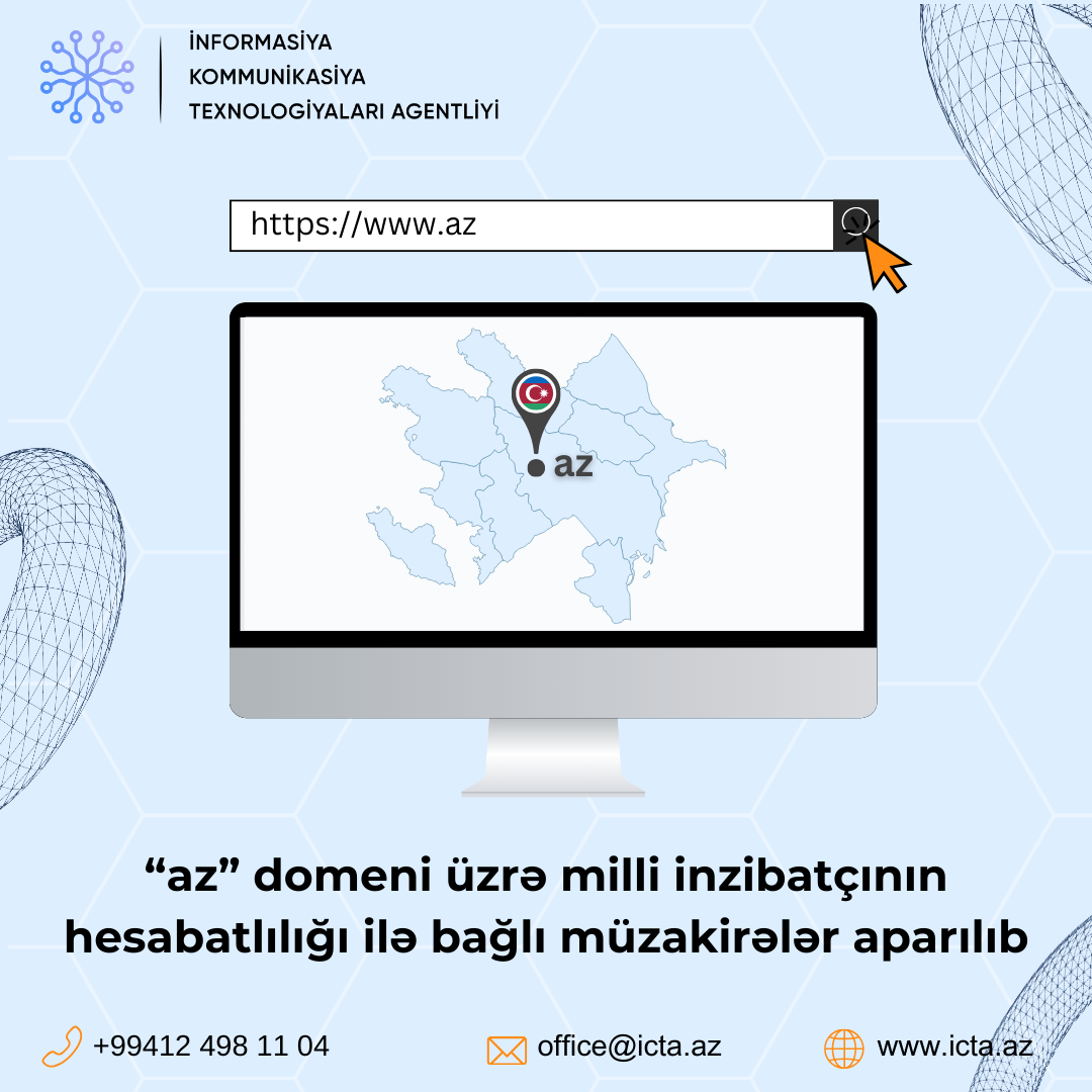“az” domeni üzrə milli inzibatçının hesabatlılığı ilə bağlı müzakirələr aparılıb 1714660811 az domen.png