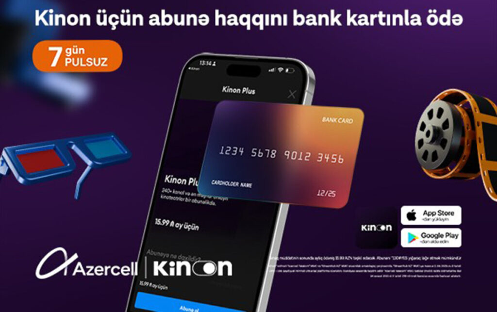 “Kinon” abunəliyini bank kartı ilə ödəmək mümkündür Azercell scaled