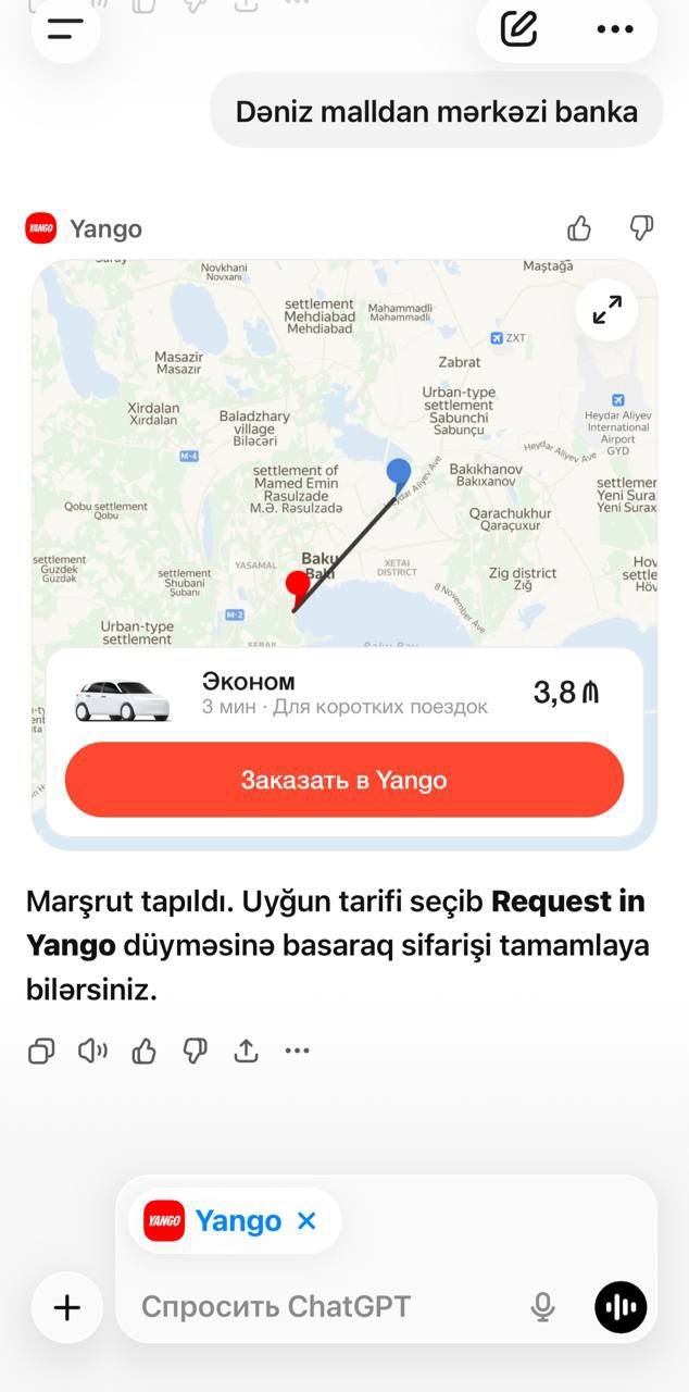 Yango Ride ChatGPT-yə inteqrasiya olundu! - Şəkil 1