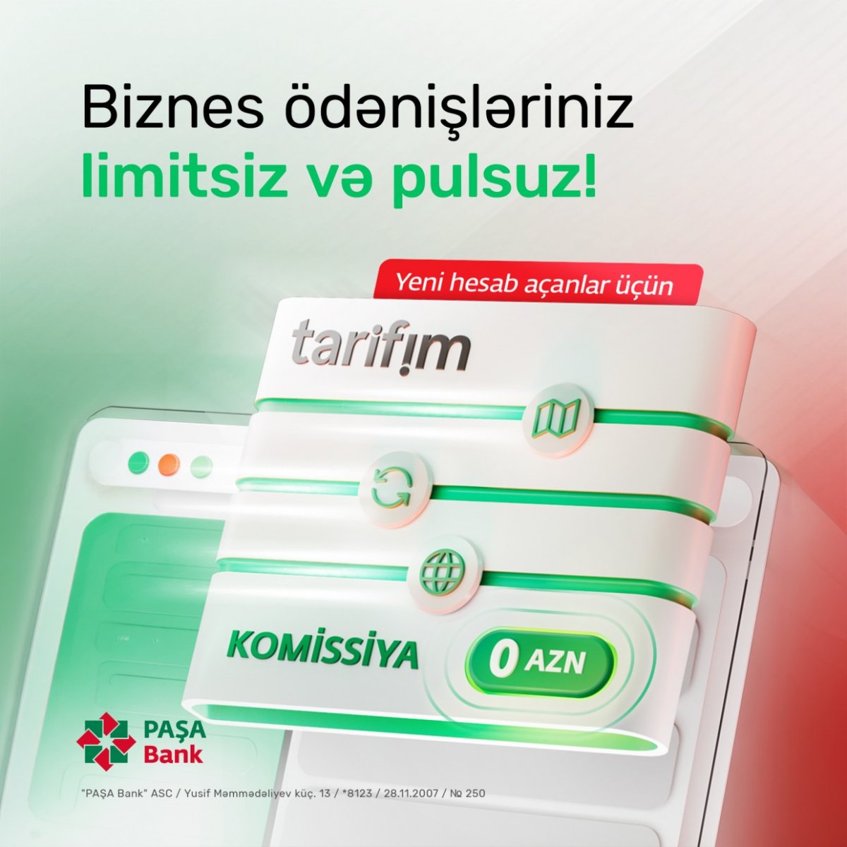 PAŞA Bank-dan sahibkarlar üçün 3 ay komissiyasız və limitsiz biznes ödənişləri - Şəkil 1