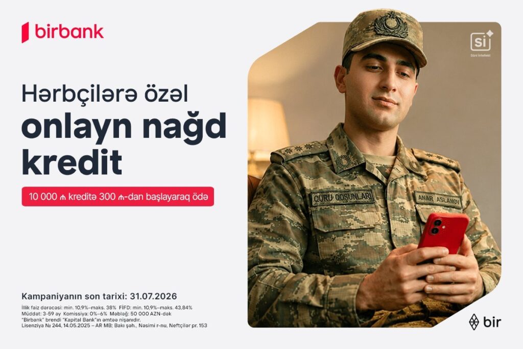 Birbank-dan hərbçilərə özəl sərfəli kredit təklifi Hrbcilr ucun kampaniya 1200x800 1 6a3a79826fb80