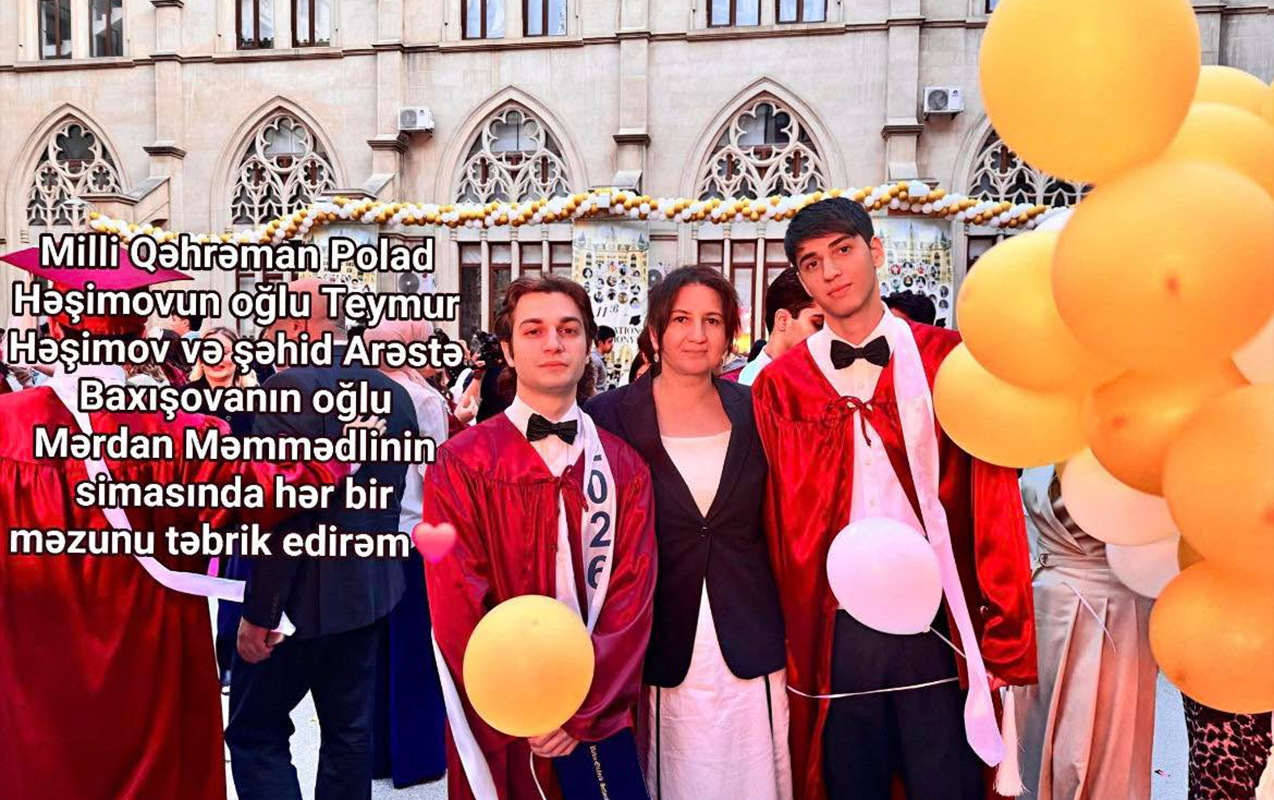 Polad Həşimov və Arəstə Baxışovanın övladları da məzun oldu - Şəkil 1