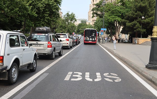 Daha iki küçədə avtobus zolağı salınır Avtobus 6aad4808cf108