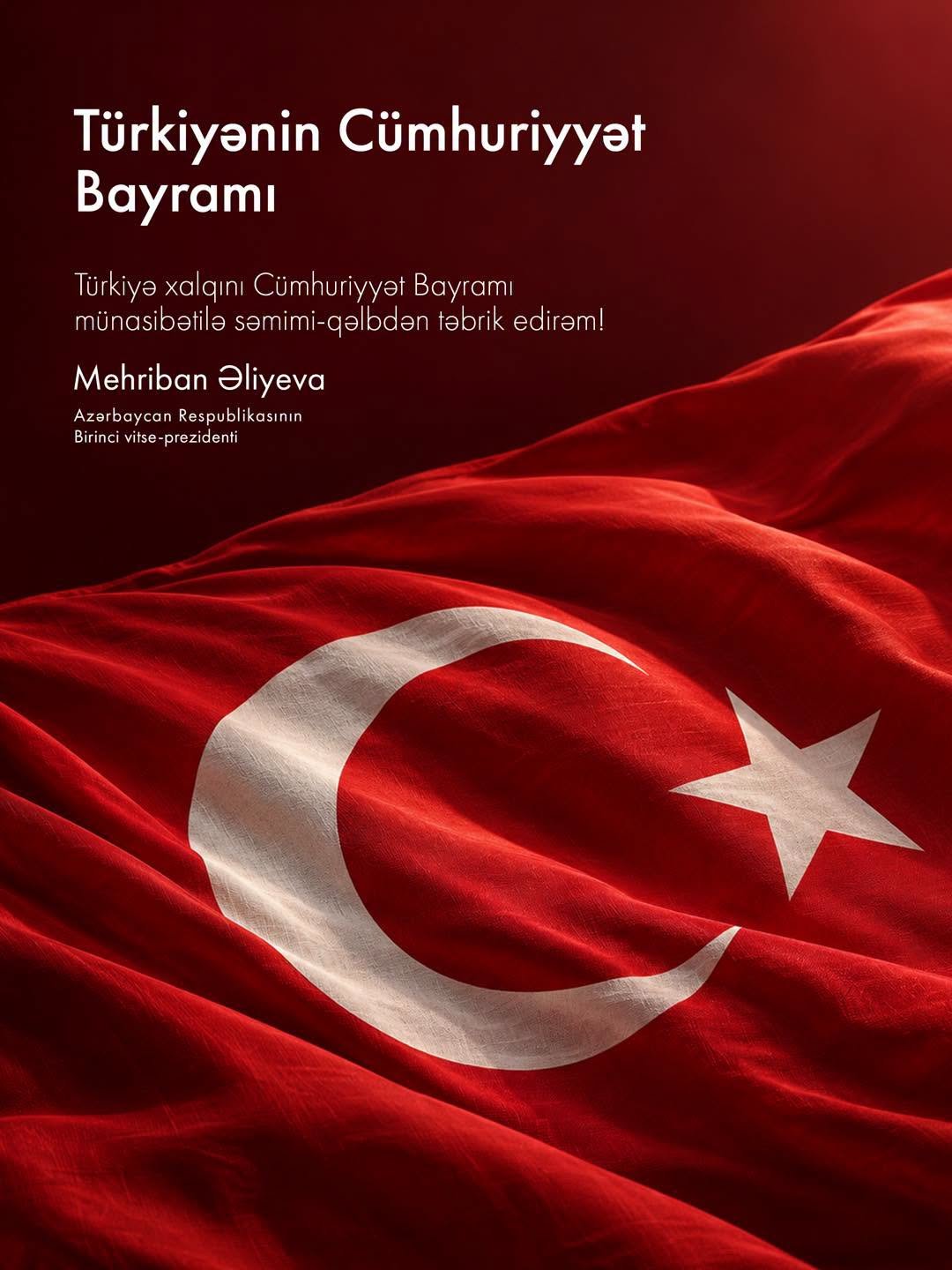 Mehriban Əliyeva Türkiyə xalqını təbrik etdi - Şəkil 1